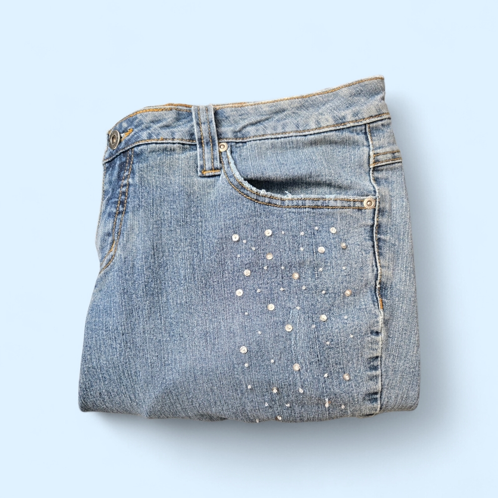 Vintage Jalate Y2k Stylish Embellished Denim Jeans